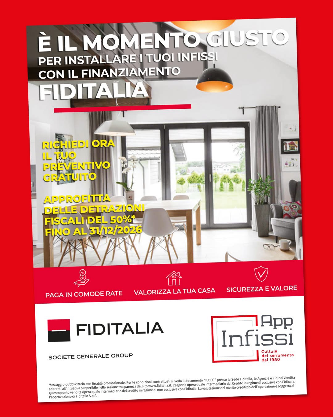 Sostituzione infissi a Teramo con detrazione al 50% e finanziamento Fiditalia